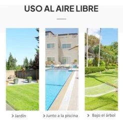 OUTSUNNY Silla Colgante Redondo De Ø60 Cm Con Cojín Interior Y Exterior 80x80x42 Cm Gris -Mano Mano Ventas 32948373 4