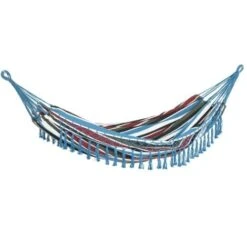 OUTSUNNY Hamaca Doble De Algodón 285x150cm Carga 180 Kg Portátil Para Acampar Multicolor