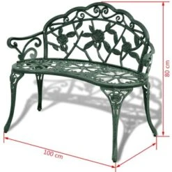 Banco De Jardín De Aluminio Fundido Verde 100 Cm VidaXL -Mano Mano Ventas 3302760 3