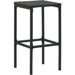 Set Muebles Bar Jardín 5 Piezas Y Cojines Ratán Sintético Negro -Mano Mano Ventas 33099727 4