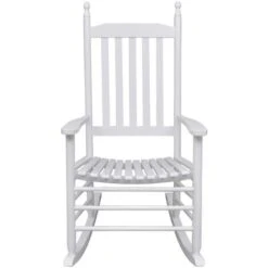 Mecedora De Madera Con Asiento Curvado Madera Blanca -Mano Mano Ventas 33101787 4