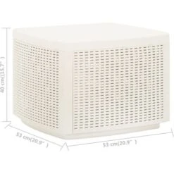 Mesa De Jardín Plástico Blanco 53x53x40 Cm VidaXL -Mano Mano Ventas 33229865 3