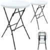 Casaria Set De 2 Mesas Altas De Bar Plegables De Plástico Duradero Resistente A La Intempérie