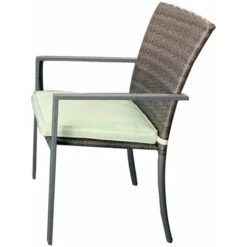 Silla De Jardín Apilable Con Cojín Chillvert Varenna 56x55x86 Cm Acero Y Ratán Sintético -Mano Mano Ventas 33420891 3