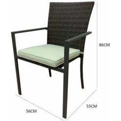 Silla De Jardín Apilable Con Cojín Chillvert Varenna 56x55x86 Cm Acero Y Ratán Sintético -Mano Mano Ventas 33420891 4