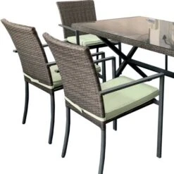 Silla De Jardín Apilable Con Cojín Chillvert Varenna 56x55x86 Cm Acero Y Ratán Sintético -Mano Mano Ventas 33420891 5
