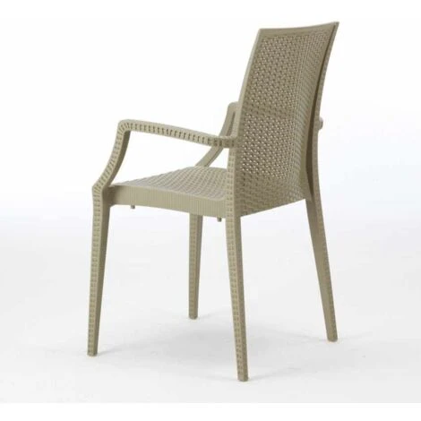 Mesa Rectangular Blanca 150x90 Cm Y 6 Sillas De Colores Bistrot Arm Summerlife Color: Beige 3 Mesa Rectangular Blanca 150x90 Cm Y 6 Sillas De Colores Bistrot Arm Summerlife Color: Beige - Imagen 3