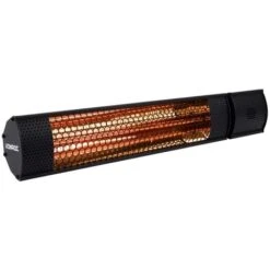 VONROC Calefactor Marsili - 2000W - 2 Niveles De Calor - Negro - Para Pared, Techo O Soporte - Elemento De Bajo Brillo - Incluye Mando A Distancia