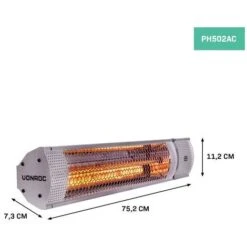 VONROC Calefactor Marsili 2000W - 2 Niveles De Calor - Plata - Elemento De Bajo Deslumbramiento - Con Mando A Distancia 9 VONROC Calefactor Marsili 2000W - 2 Niveles De Calor - Plata - Elemento De Bajo Deslumbramiento - Con Mando A Distancia -Mano Mano Ventas 33535298 5