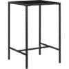 Mesa Alta De Jardín Ratán Sintético Y Vidrio Negro 70x70x110 Cm VidaXL
