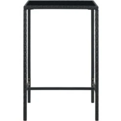 Mesa Alta De Jardín Ratán Sintético Y Vidrio Negro 70x70x110 Cm VidaXL -Mano Mano Ventas 33563839 2