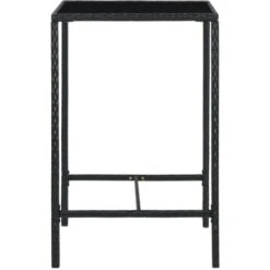Mesa Alta De Jardín Ratán Sintético Y Vidrio Negro 70x70x110 Cm VidaXL -Mano Mano Ventas 33563839 4