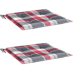 Cojines De Silla De Jardín 2 Uds Tela A Cuadros Rojo 40x40x3 Cm VidaXL 8 Cojines De Silla De Jardín 2 Uds Tela A Cuadros Rojo 40x40x3 Cm VidaXL -Mano Mano Ventas 33584806 4