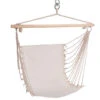 Silla Colgante Columpio Colgante Algodón Madera Dura Beige Jardín Dormitorio Terraza, 28 Cuerdas, X H 60 X 100 Cm