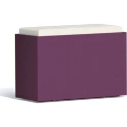 Banqueta Rectangular De Resina Mod. Roomy 80x35 Cm Violeta