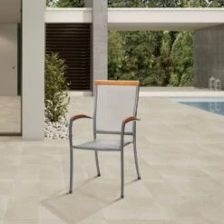 Silla De Jardín Chillvert Nápoles Acero Y Madera 66,70x54,50x96,10 Cm Gris -Mano Mano Ventas 33979576 3