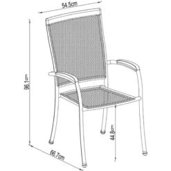 Silla De Jardín Chillvert Nápoles Acero Y Madera 66,70x54,50x96,10 Cm Gris -Mano Mano Ventas 33979576 4