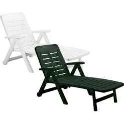 IPAE Tumbona Resina SMERALDO Plegable Con Ruedas Color Blanco