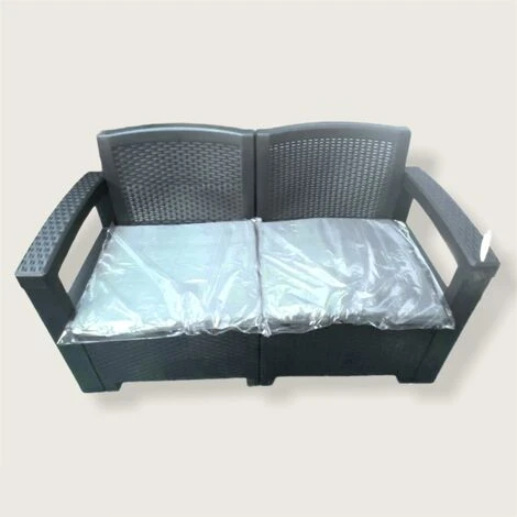 CONJUNTO SOFÁ DE JARDÍN 4 PLAZAS ACABADO RATÁN MODELO NEBRASKA ABIERTO COMPLETO CON COJINES ANTRACITA 2 CONJUNTO SOFÁ DE JARDÍN 4 PLAZAS ACABADO RATÁN MODELO NEBRASKA ABIERTO COMPLETO CON COJINES ANTRACITA - Imagen 2