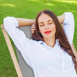 Relaxdays Tumbona, Madera Tela, Plegable, 3 Posiciones, Reposabrazos Y Soporte Para Bebidas, 120 Kg, Color Azul Claro -Mano Mano Ventas 34057006 3