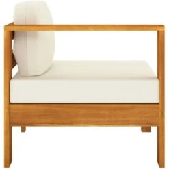 Sofá De Jardín De 3 Plazas Con Cojín Crema Madera Maciza Acacia VidaXL -Mano Mano Ventas 34090081 5