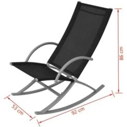Sillas Mecedoras De Jardín 2 Unidades Acero Y Textilene Negro VidaXL -Mano Mano Ventas 3426685 4