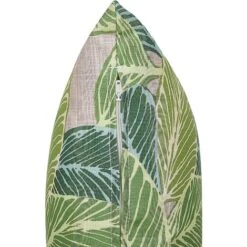 Conjunto De 2 Cojines Para Exterior De Poliéster Verde 40 X 40 Cm Patrón De Hoja Con Cremallera Cojines De Jardín Varkos -Mano Mano Ventas 34592177 5