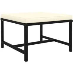 Reposapies Seccional Con Cojín De Ratán Sintético Negro VidaXL