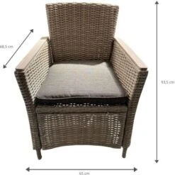 Sillón De Ratán Sintético Y Acero Chillvert Turin 65x68,5x93,5 Cm Con Cojín Antracita -Mano Mano Ventas 34853409 4