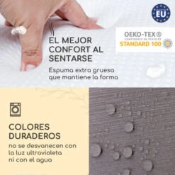 Blumfeldt Sylt Cojín Acolchado Cojín De Exterior Para Sillas Con Respaldo Alto Almohada Poliéster 50x120x9cm -Mano Mano Ventas 35030654 4