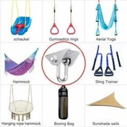 Gancho De Techo Giratorio De Acero Inoxidable 360 ​​° Para Hormigón, Madera, Hamaca, Silla De Porche, Columpio, Yoga Y Más De 450 Kg 180 ° Drehung -Mano Mano Ventas 35407950 5