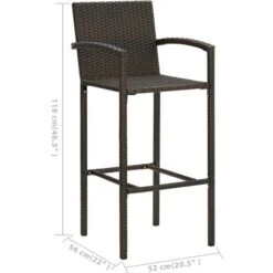 Conjunto De Bar Para Jardín 5 Piezas Marrón VidaXL -Mano Mano Ventas 35441339 3