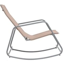 Balancín Mecedora De Jardín Textilene Gris Taupé 95x54x85 Cm VidaXL -Mano Mano Ventas 35443379 4