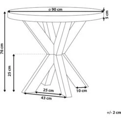 Mesa De Comedor Para Jardín Gris Tablero De Cemento Reforzado Con Patas De Madera De Acacia Para 4 Personas ø 90 Cm Olbia -Mano Mano Ventas 35583700 3