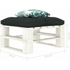 Otomana De Palés Jardín Madera Cojín De Flores Y Gris Antracita VidaXL -Mano Mano Ventas 35633710 5