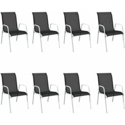 Juego De Comedor De Jardín 9 Piezas De Acero Negro VidaXL -Mano Mano Ventas 36045494 3