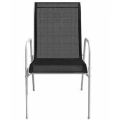 Juego De Comedor De Jardín 9 Piezas De Acero Negro VidaXL -Mano Mano Ventas 36045494 5