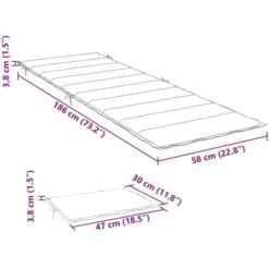 Cojín De Tumbona De Tela Oxford Azul 186x58x3 Cm VidaXL -Mano Mano Ventas 36144025 3