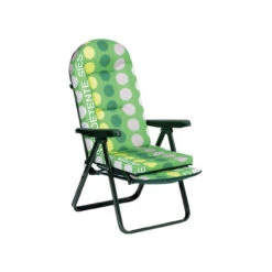 Sillon Relax Con Reposapies Extensible Acero Verde Topos