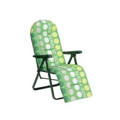 Tumbona De Jard�n Alco Relax 5 Posiciones Acero Verde Topos 1110x62x26cm