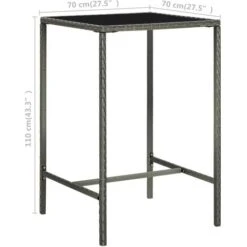 Set Muebles Bar Jardín 3 Piezas Y Cojines Ratán Sintético Gris VidaXL -Mano Mano Ventas 36272999 3