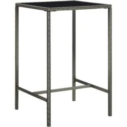 Set Muebles Bar Jardín 3 Piezas Y Cojines Ratán Sintético Gris VidaXL -Mano Mano Ventas 36272999 4