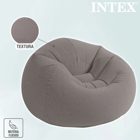 Sillón Hinchable Beanless Gris 114x114x71 Cm INTEX 2 Sillón Hinchable Beanless Gris 114x114x71 Cm INTEX - Imagen 2