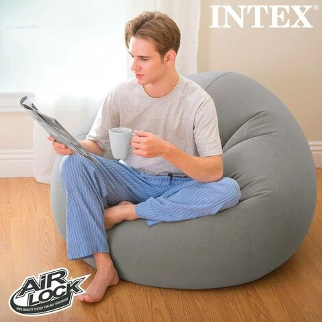 Sillón Hinchable Beanless Gris 114x114x71 Cm INTEX 4 Sillón Hinchable Beanless Gris 114x114x71 Cm INTEX - Imagen 4