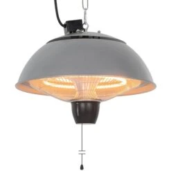 Lámpara Calentador Patio Eléctrica 1500W IP24 Interior Exterior Terraza Balcón