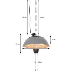 Lámpara Calentador Patio Eléctrica 1500W IP24 Interior Exterior Terraza Balcón -Mano Mano Ventas 36322513 5