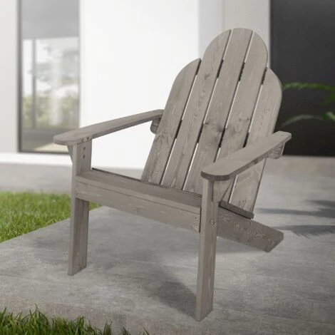 Silla De Jardín Mecedora Madera Pino/abeto Adirondack Con Respaldo Asiento Gris 1 Silla De Jardín Mecedora Madera Pino/abeto Adirondack Con Respaldo Asiento Gris