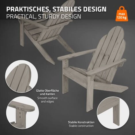 Silla De Jardín Mecedora Madera Pino/abeto Adirondack Con Respaldo Asiento Gris 3 Silla De Jardín Mecedora Madera Pino/abeto Adirondack Con Respaldo Asiento Gris - Imagen 3