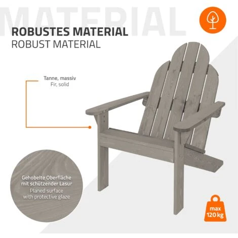 Silla De Jardín Mecedora Madera Pino/abeto Adirondack Con Respaldo Asiento Gris 5 Silla De Jardín Mecedora Madera Pino/abeto Adirondack Con Respaldo Asiento Gris - Imagen 5