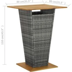 Conjunto De Bar Para Jardín 3 Piezas Gris VidaXL -Mano Mano Ventas 36339529 3